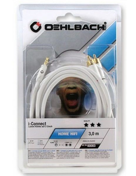 Межблочный кабель 3.5-2RCA Oehlbach i-Connect J-35/R 150 white, 1.5м 1107 фото