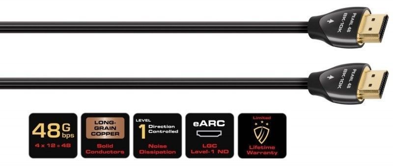 Кабель HDMI 2.1 AudioQuest Pearl 48 (4K/8K/10K, Ultra HD) (0,6 м) 34342 фото