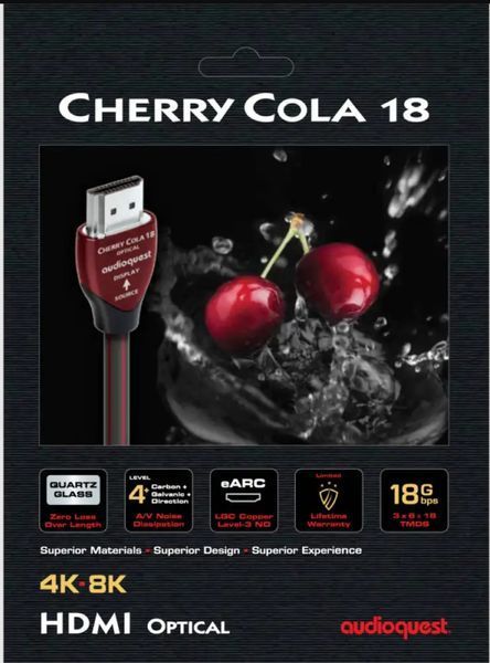 Кабель HDMI 2.1 AudioQuest AOC Cherry Cola 18G (4K/8K, Ultra HD) (15,0 м) 3714 фото
