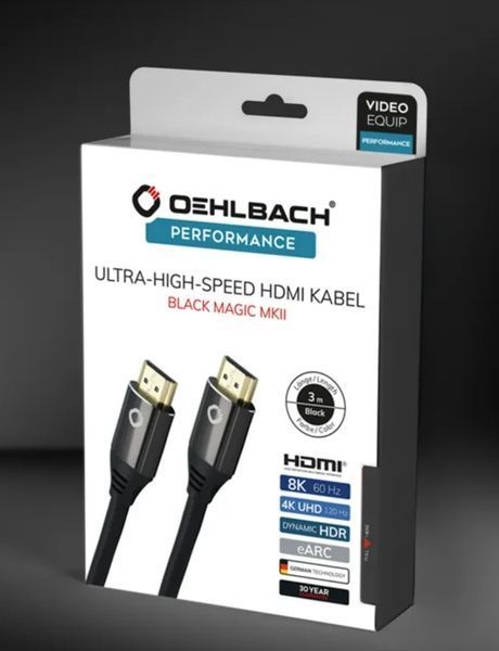 Кабель HDMI Oehlbach Black Magic MKII, 0.75м, чорний 1139 фото