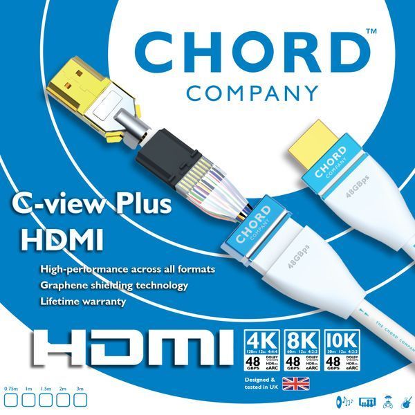 Кабель CHORD C-view Plus HDMI 8k (48Gbps) 1m 1016 фото Кабель CHORD C-view Plus HDMI 8k (48Gbps) 1m 1016 фото