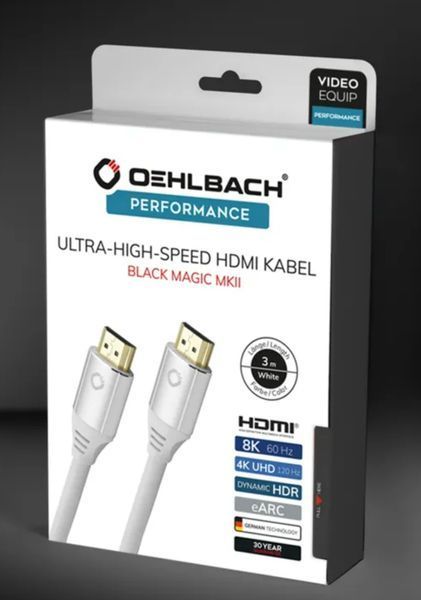 Кабель HDMI Oehlbach Black Magic MKII, 0.75м, белый 1140 фото