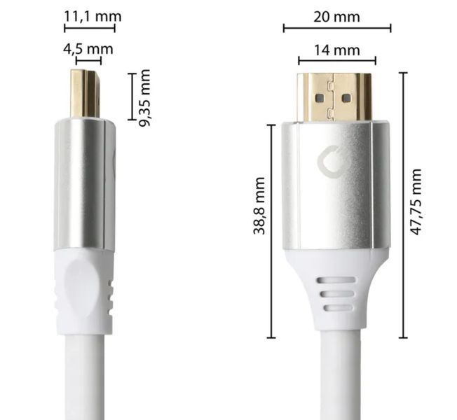 Кабель HDMI Oehlbach Black Magic MKII, 0.75м, белый 1140 фото